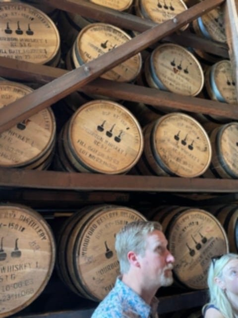 Wooden barrels in the rick