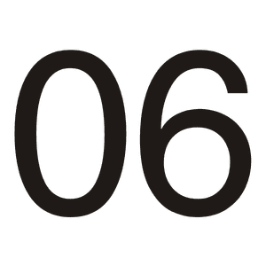 Number 06 in bold dark font